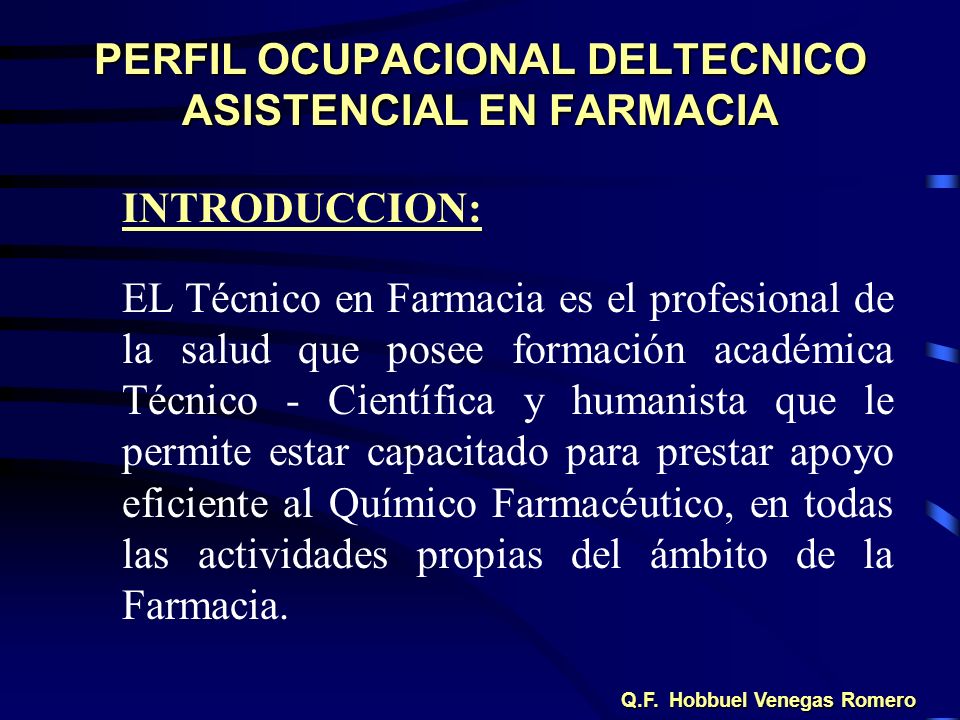 Perfil del tecnico en farmacia